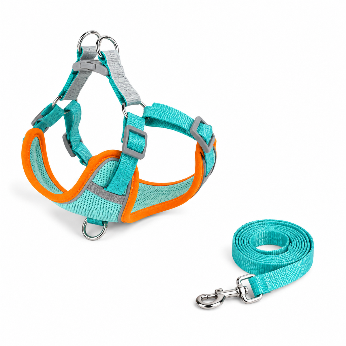 Arnês Peitoral Anti-Puxão Refletivo Step-in para Cães