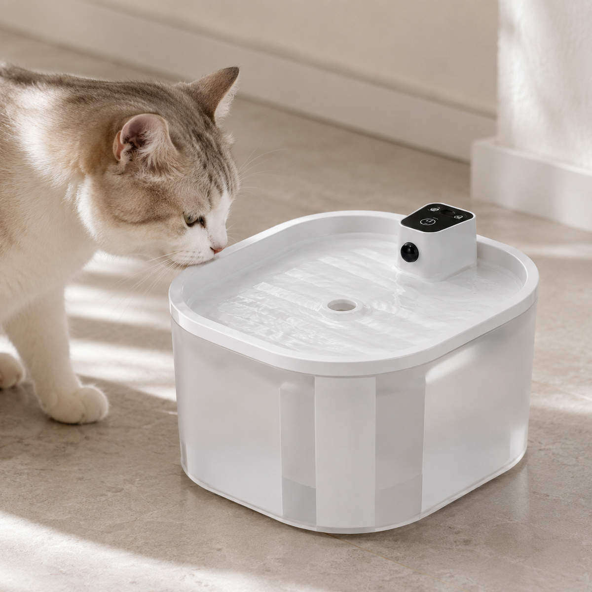 Fonte de Água 3,2 L Silenciosa com Janela de Nível para Gatos
