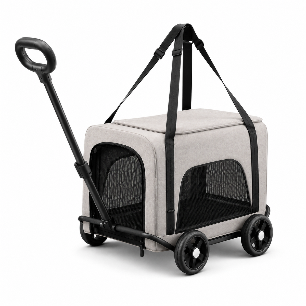 Carrinho de Transporte Pet Dobrável para Cães e Gatos