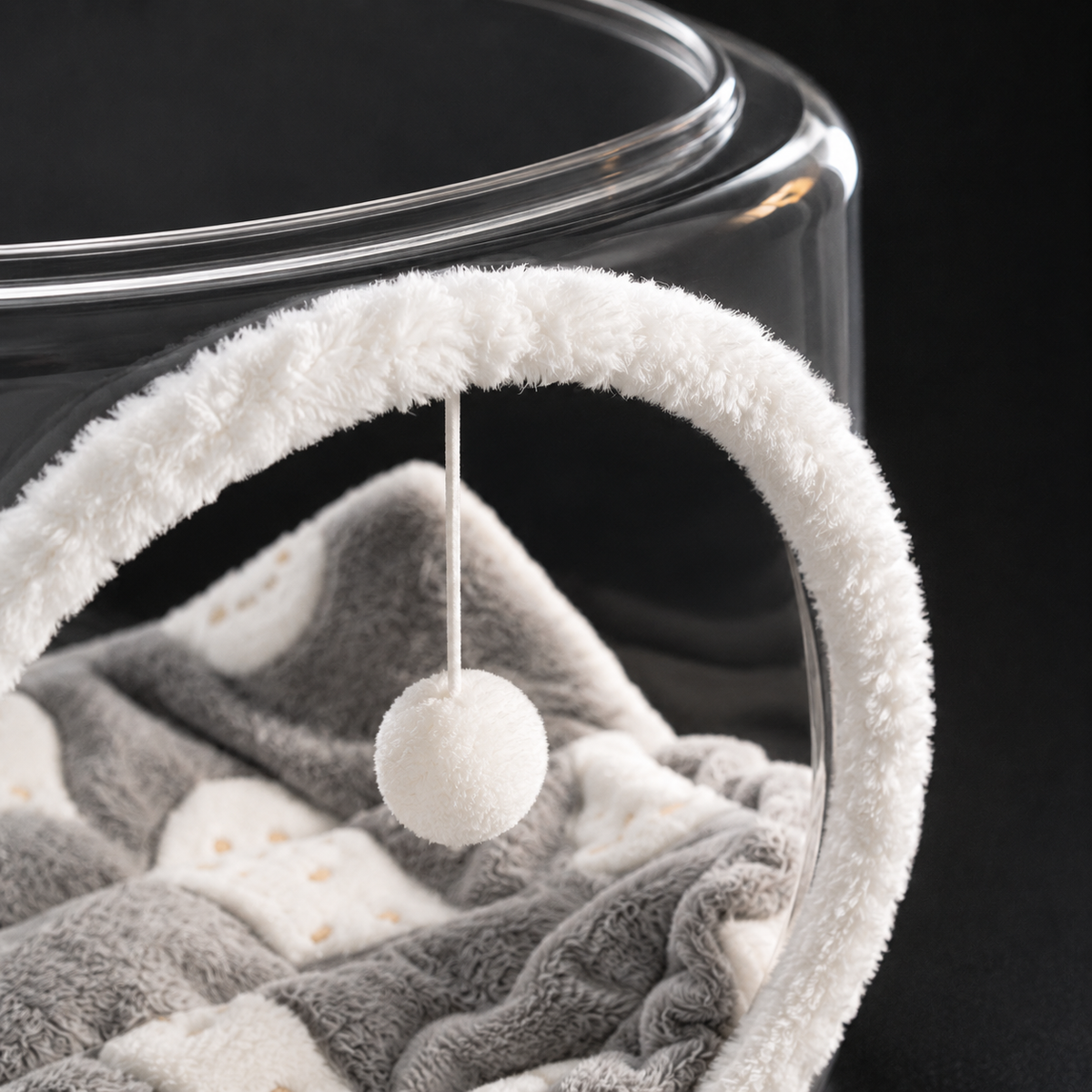Cama Cápsula Espacial Transparente Semiaberta para Gatos