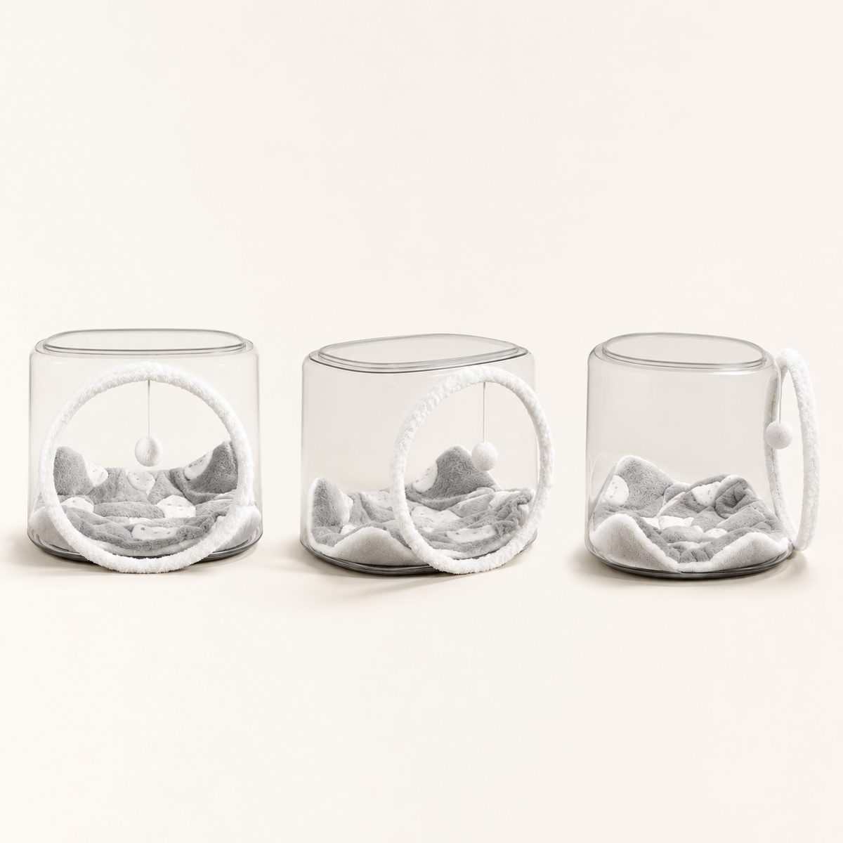 Cama Cápsula Espacial Transparente Semiaberta para Gatos