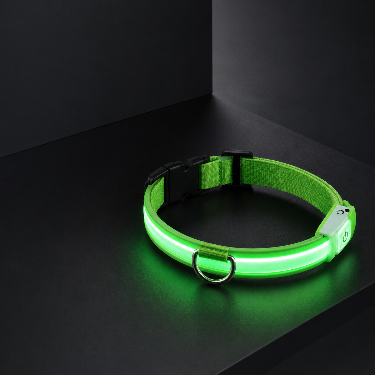 Coleira LED Recarregável USB 7 Cores para Cães