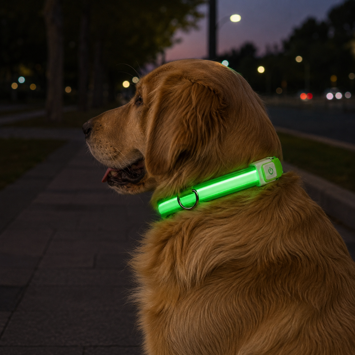 Coleira LED Recarregável USB 7 Cores para Cães