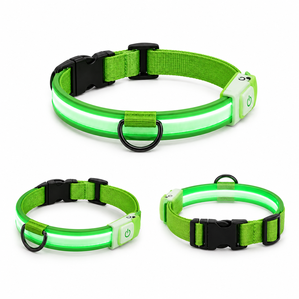 Coleira LED Recarregável USB 7 Cores para Cães