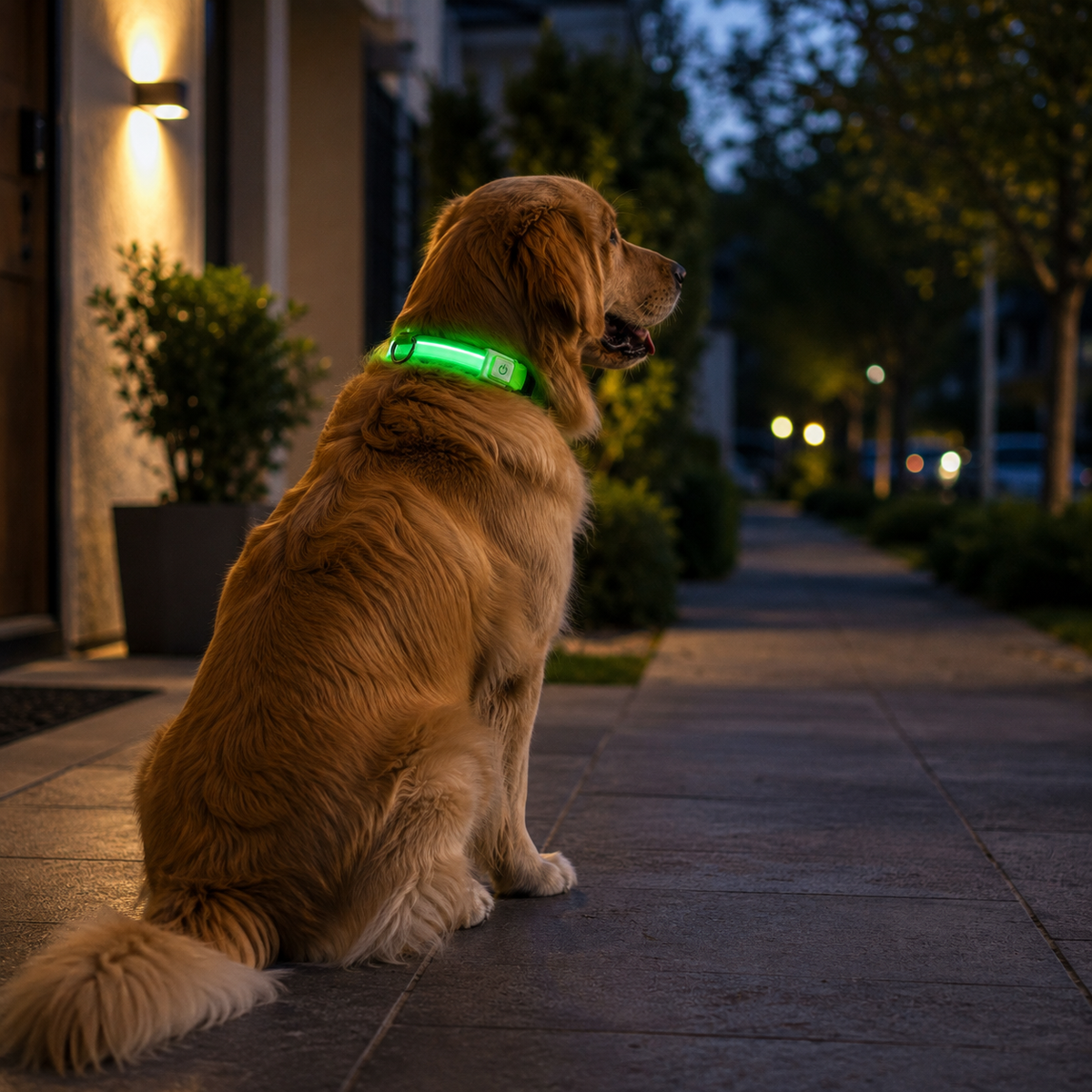 Coleira LED Recarregável USB 7 Cores para Cães