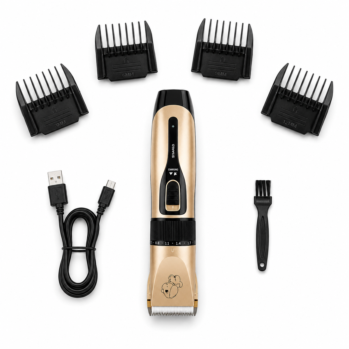 Tosador Elétrico para Cães e Gatos com Kit de Pentes
